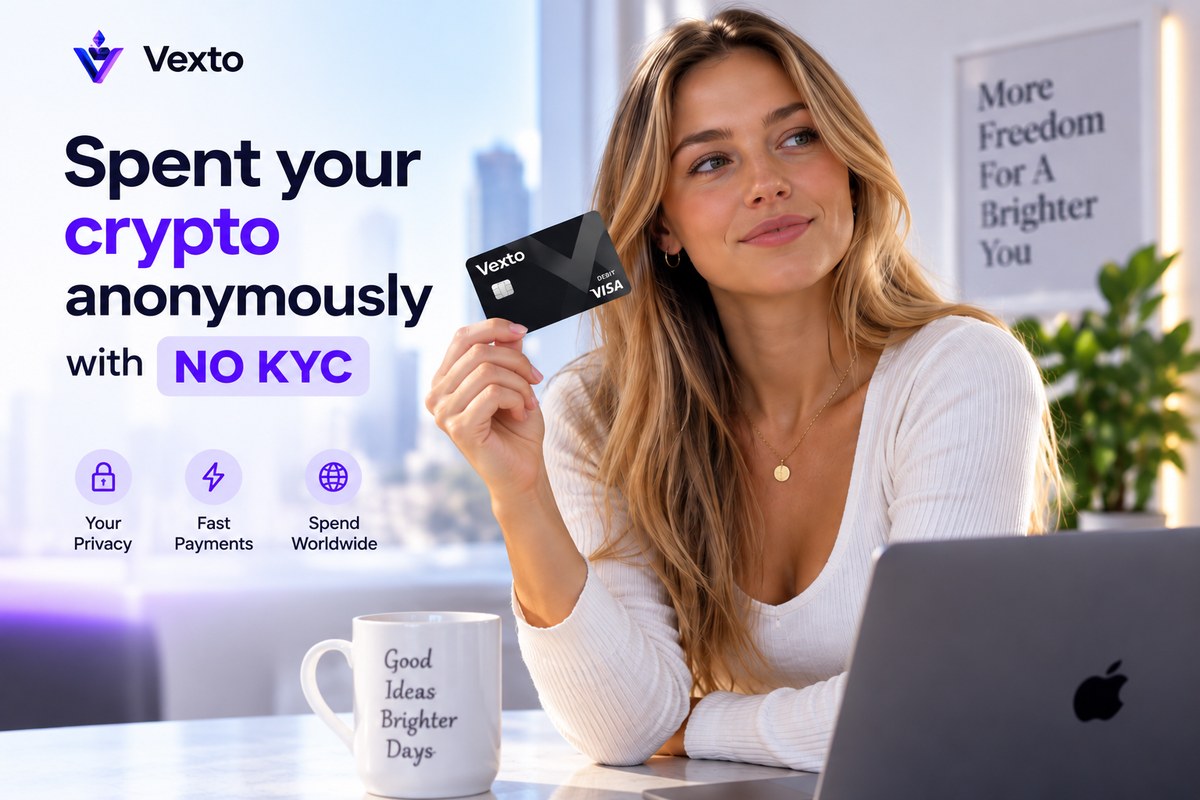 Spend your crypto anonymously with a Vexto card, no KYC